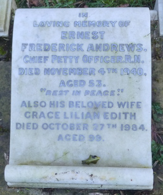Ernest Andrews at St. Nicholas Churchyard, Hurst