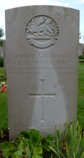 Ernest Spicer at Peronne Road Cemetery, Maricourt