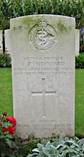 Ernest Woodard at Wieltje Farm Cemetery, Ypres