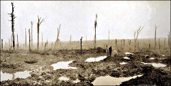 After the Battle of Passchendaele, Flanders, November 1917, Canadian soldier.