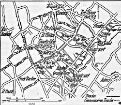 Map of Laventie showing the Fauquissart Sector in 1916, from 'The Story of the 2/5th Gloucestershire Regiment 1914-1918'